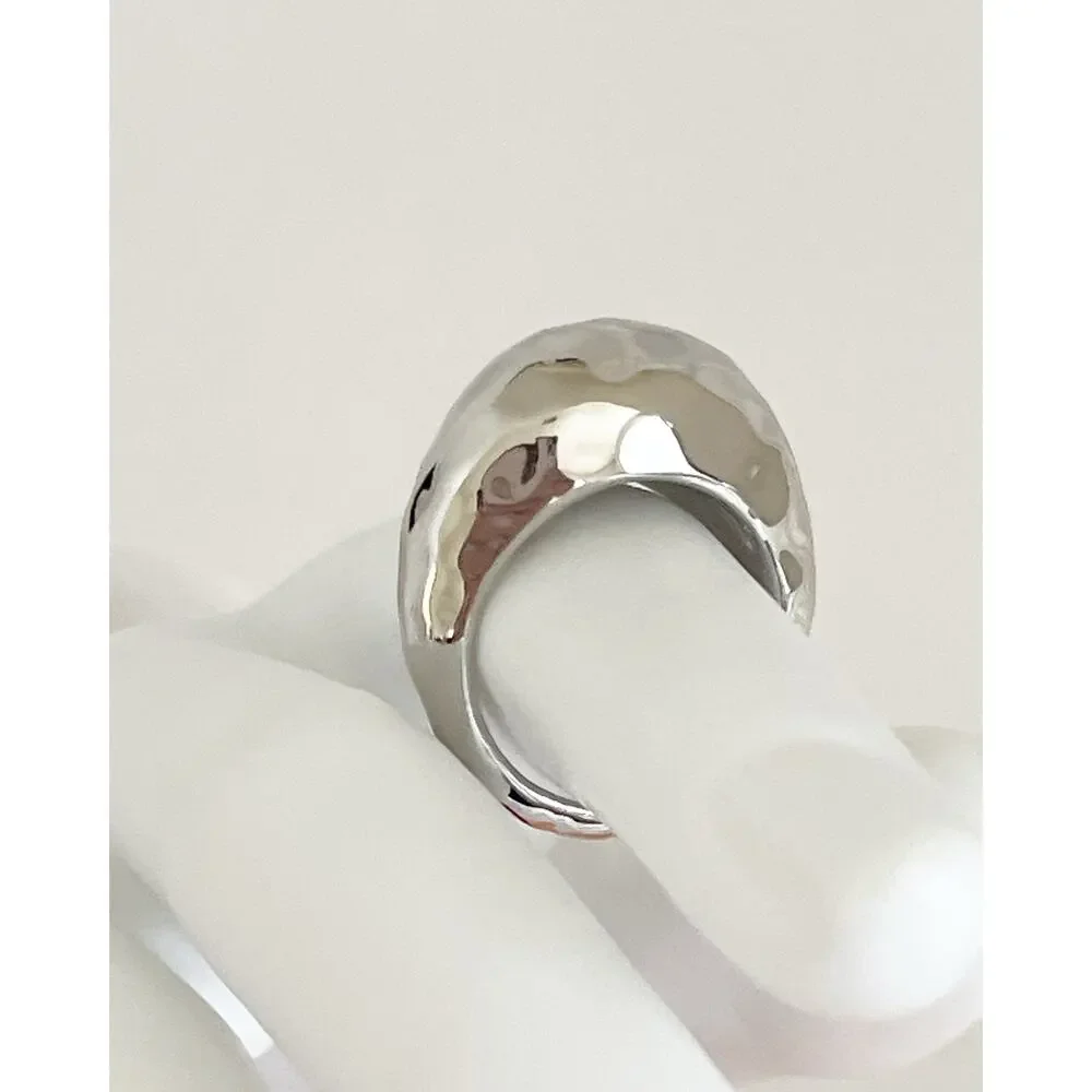STELLA & DOT Hammered Silver Dome Ring